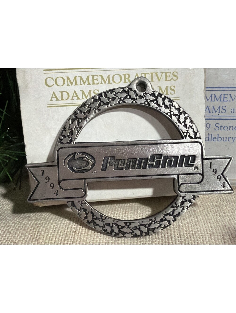 VTG Penn State Nittany Lions 1994 Christmas Ornament Adams & Adams Pewter